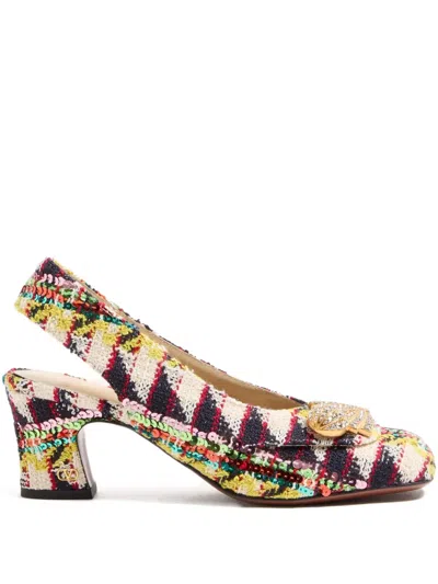 VALENTINO GARAVANI 60MM ADAMANTINE SEQUIN-EMBELLISHED PUMPS
