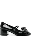 Valentino Bowjane Patent Leather Mary Jane Pumps In Black