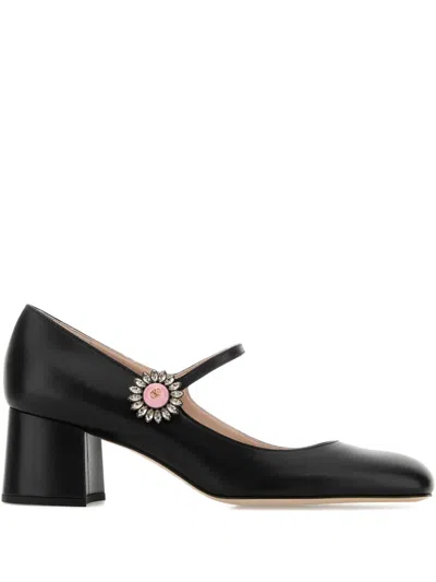 Valentino Garavani 60mm Crystal-embellished Block-heel Pumps In Black