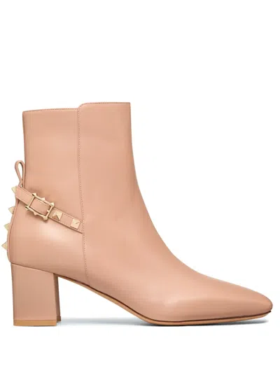 Valentino Garavani 60mm Leather Boots In Neutrals