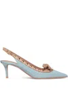 Valentino Garavani 60mm Leather Rockstud Pumps In Blau