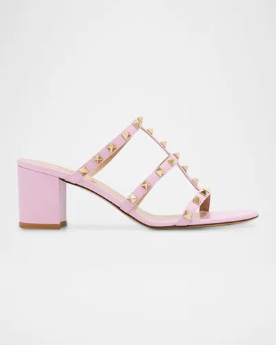 Valentino Garavani 60mm Rockstud Caged Block-heel Slide Sandals