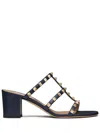 VALENTINO GARAVANI 60MM ROCKSTUD-EMBELLISHED LEATHER SANDALS