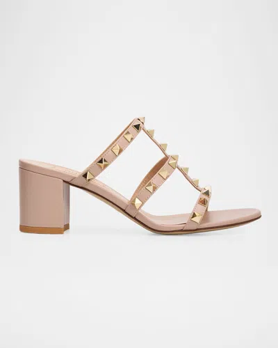 Valentino Garavani Valentino Rockstud Caged 60 Leather Sandal In Pink