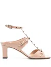 Valentino Garavani 60mm Rockstud Leather Sandals In Neutrals