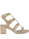 Valentino Rockstud Caged 60 Leather Ankle Strap Sandal In Multi