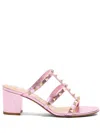 Valentino Garavani Rockstud Slide Sandal In Laminated Nappa Leather 60mm Woman Giacinto 42