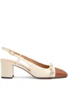 Valentino Leather Valet Du Roi Slingback Heels 60 In Nude