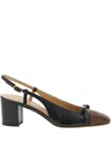 Valentino Valet Du Roi Vlogo Leather Slingback Pumps In Black