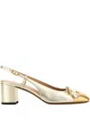 Valentino Signature Pumps With Block Heel And Tassel In Gold