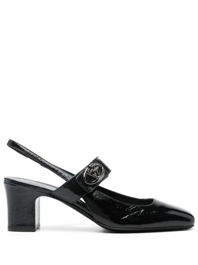 Valentino Garavani Slingback Vlogo Locker In Black