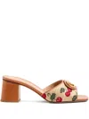 Valentino Vlogo Signature 60 Cherryfic Leather-trim Sandal