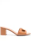 Valentino Vlogo 60 Leather Sandal In Brown