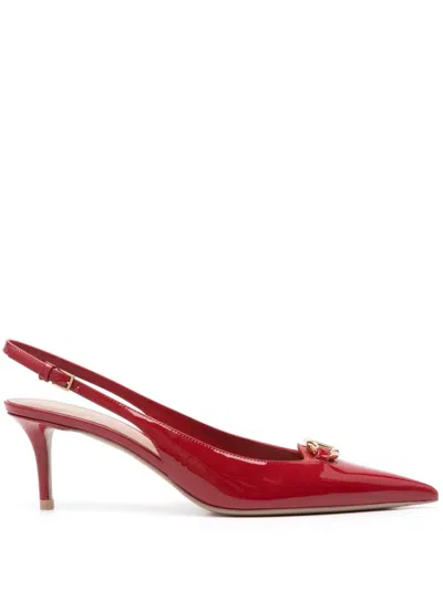 Valentino Garavani 60mm Vlogo Slingback Pumps In Red V