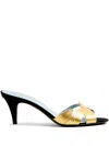 Valentino Foliefoliage 65 Suede Sandal In Black