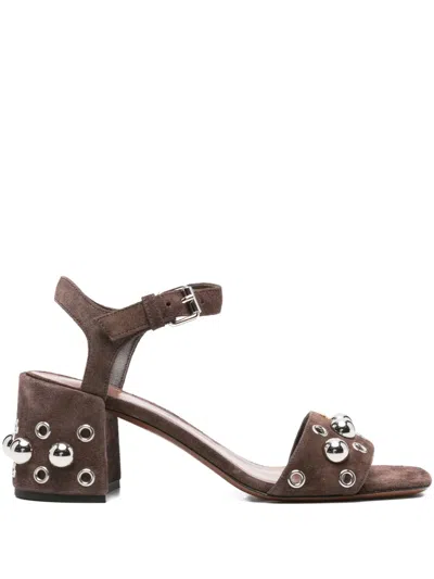 Valentino Garavani 65mm Nellcôte Leather Sandals In Brown