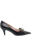 Valentino Chic Kitten Heel Pumps With Studded Bow In Black