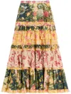 Valentino Multicolor Apres Lhiver Tiered Skirt In Multi