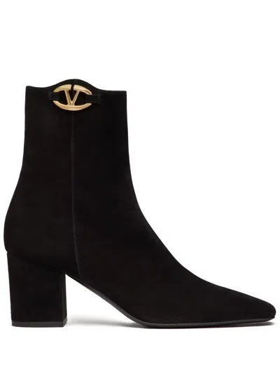Valentino Garavani Vlogo The Bold Edition Suede Ankle Boot 70mm Woman Black 40