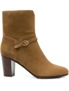 Valentino 75mm Leather Ankle Boots In Brown