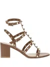 Valentino Rockstud Caged 60 Leather Ankle Strap Sandal In Multi