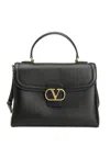 Valentino 9 To 5 Flap Leather Top-handle Bag In Black