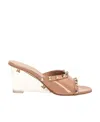 Valentino 80mm Rockstud Patent Leather Mules In Nude