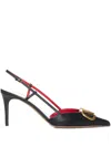 Valentino Garavani Vlogo Signature Satin Slingback Pumps 80mm Woman Black 40.5
