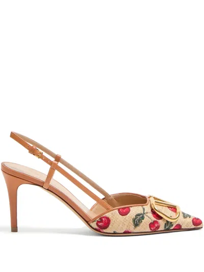 VALENTINO GARAVANI 80MM VLOGO SIGNATURE CHERRYFIC-PRINT PUMPS