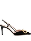 Valentino 80mm Vlogo Signature Slingback Pumps In Black