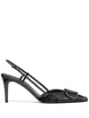 Valentino Vlogo Signature Leather Slingback Pump In Black