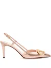 Valentino 80mm Vlogo Signature Slingback Pumps In Pink