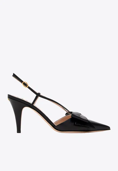 Valentino Garavani 85 Bow-embellished Pumps In Black