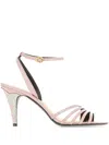 Valentino Ladycrush Leather Ankle-strap Sandals In Rosa