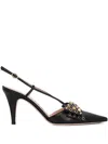 Valentino Chic Bow Pointed Toe Stiletto Pumps In Black