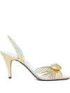 Valentino Royal Heart 65 Leather Slingback Sandal In Gold