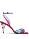 Valentino Ladycrush 85 Satin Sandals In Red