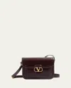 Valentino Garavani 9 To 5 Flap Leather Saddle Shoulder Bag In Oak Brown
