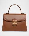 Valentino 9 To 5 Flap Leather Top-handle Bag In Brown