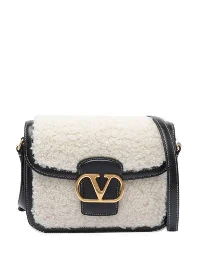 Valentino Garavani 9 To 5 Leather Shoulder Bag In White
