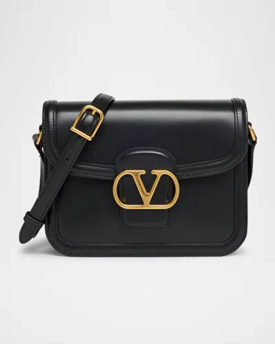 Valentino Garavani 9 To 5 Small Leather Shoulder Bag In Black