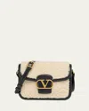 Valentino 9 To 5 Small Shearling And Leather Shoulder Bag In Black