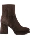 Valentino Fawcette 90 Suede Platform Bootie In Brown