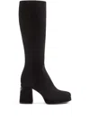 Valentino Garavani Fawcette Platform Boot In Crust Leather 90mm Woman Black 39.5 In Black