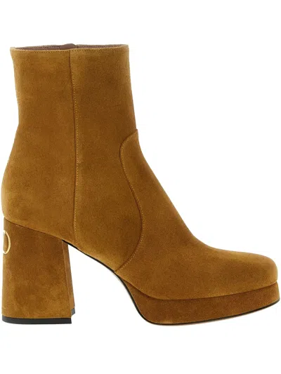 VALENTINO GARAVANI 90MM FAWCETTE PLATFORM VLOGO SIGNATURE ANKLE BOOTS