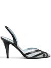 Valentino Impudance Leather And Mesh Slingback Pumps In Black