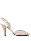 Valentino Impudance Slingback In Goatskin And Mesh In Neutrals