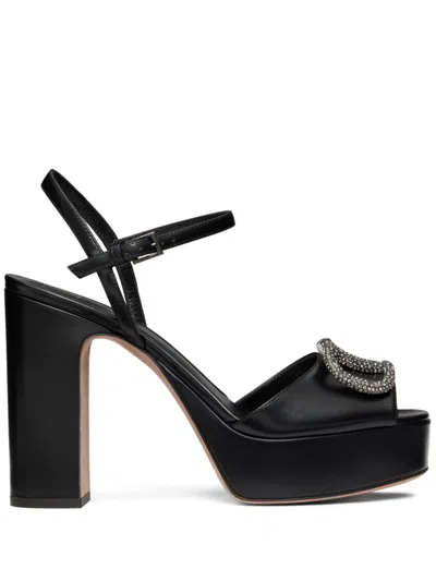 Valentino Garavani 90mm Logo Embellishment Sandals In 黑色