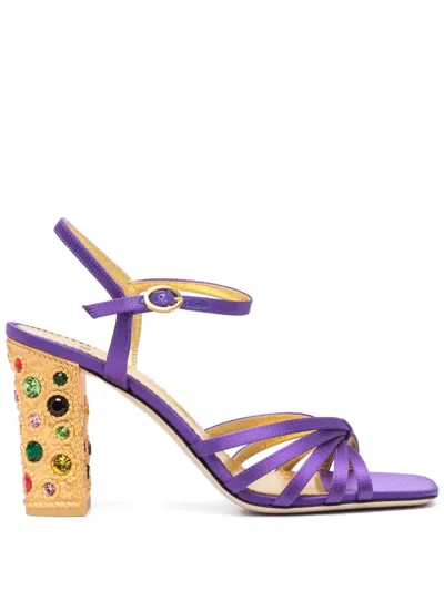 Valentino Garavani 90mm Preshoes Sandals In Purple