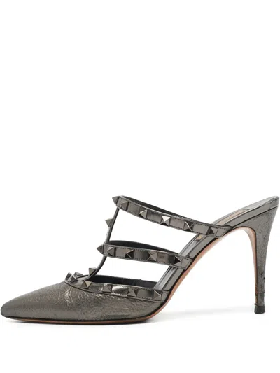 Pre-owned Valentino Garavani 90mm Rockstud Mules